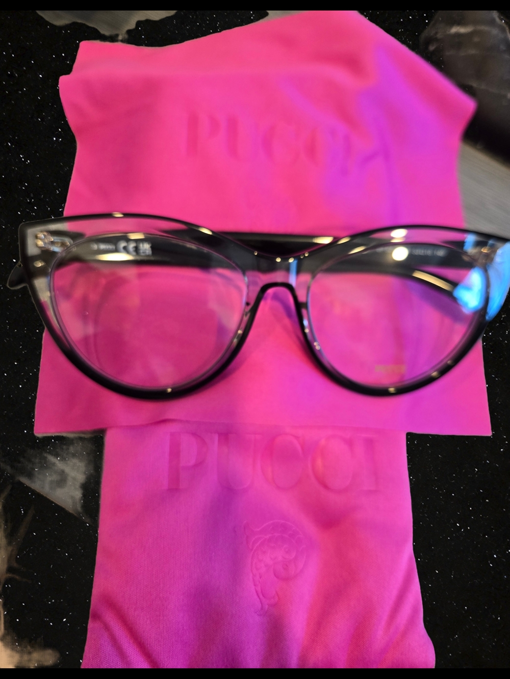 NWOT Pucci Black Cat-Eye Optical Glasses